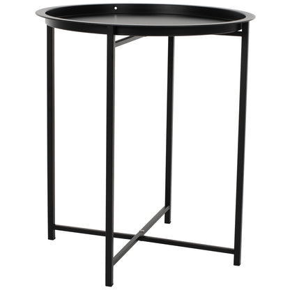 Table Foldable Metallic Black 45cm HM5287.01 image 1