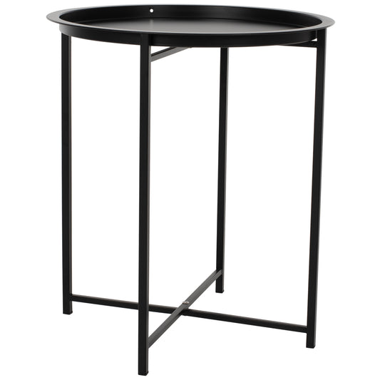 Table Foldable Metallic Black 45cm HM5287.01 image 1