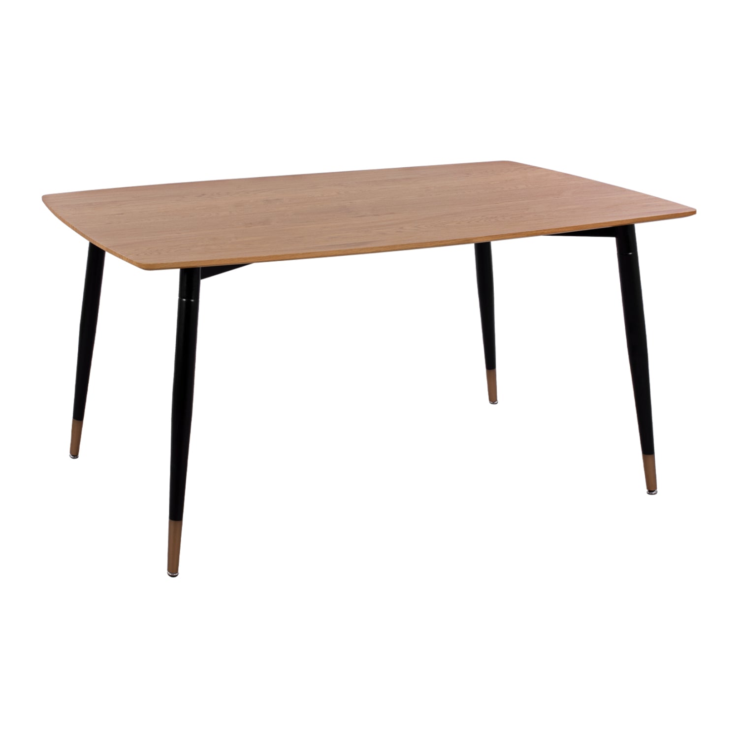 Table with natural desktop with metallic legs black matte HM8554.01 160x90x75cm image 1