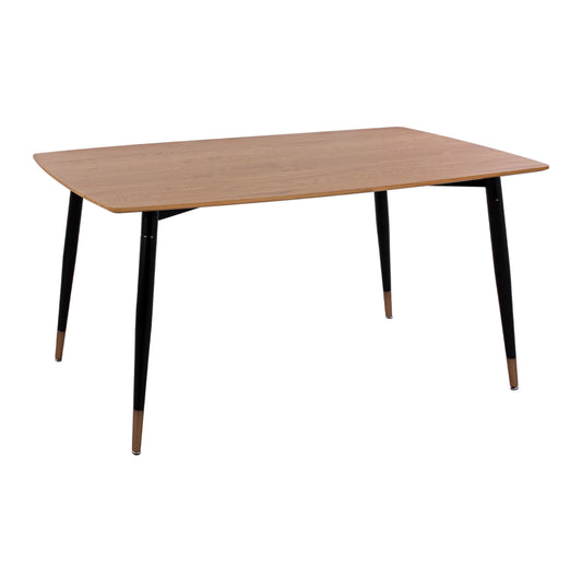 Table with natural desktop with metallic legs black matte HM8554.01 160x90x75cm image 1