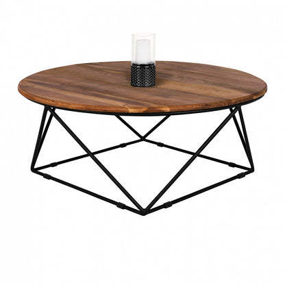 Coffee Table Berlin HM8201.11 solid acacia wood Φ90X36,5Η image 1