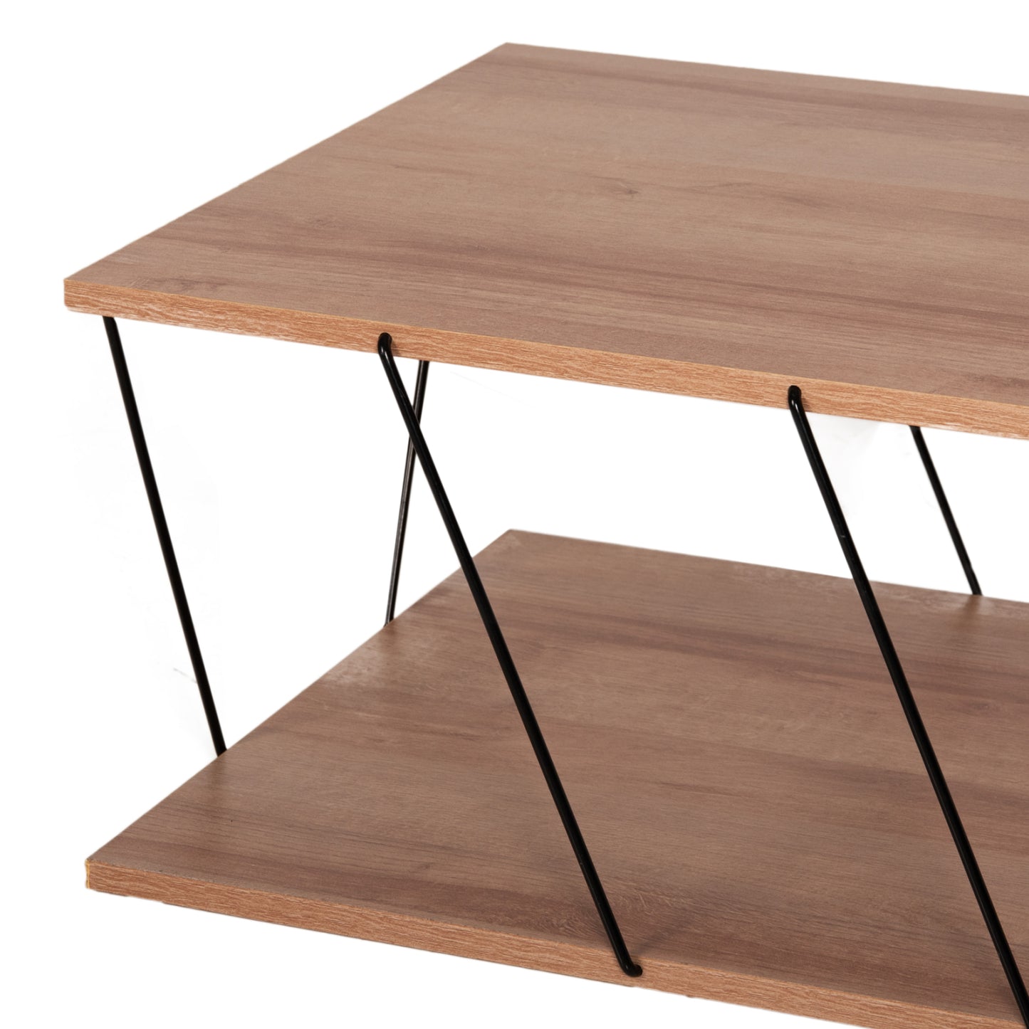 Масичка за кафе TARS с естествен дъб и метални крака 120Χ50Χ30Hcm