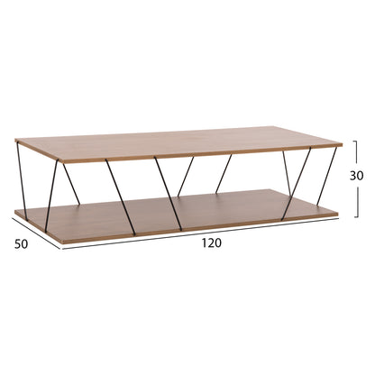 Кафе маса TARS с модерна визия и черни метални крака 120Χ50Χ30Hcm