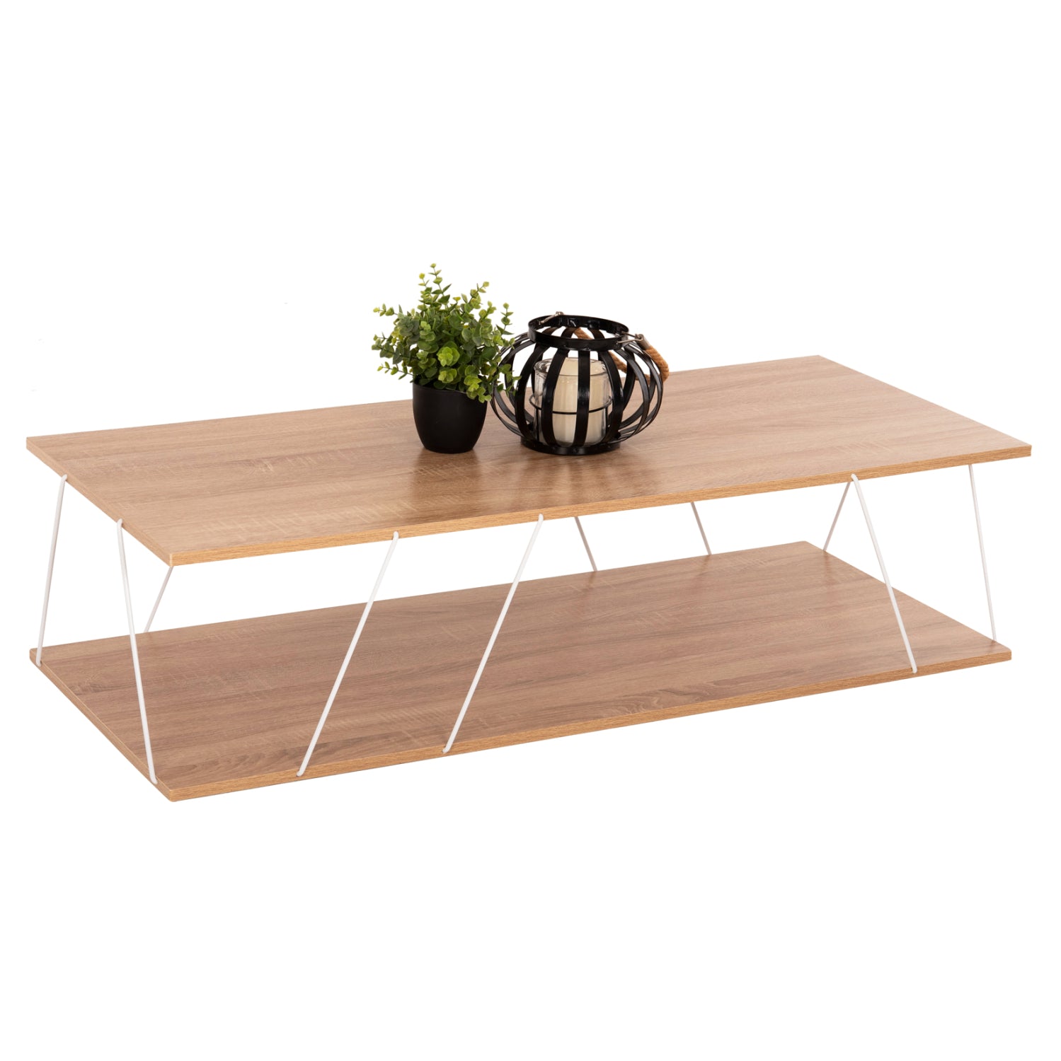 COFFEE TABLE TARS HM8927.14 SONOMA MELAMINE-WHITE METAL RODS 120Χ50Χ30Hcm. image 1