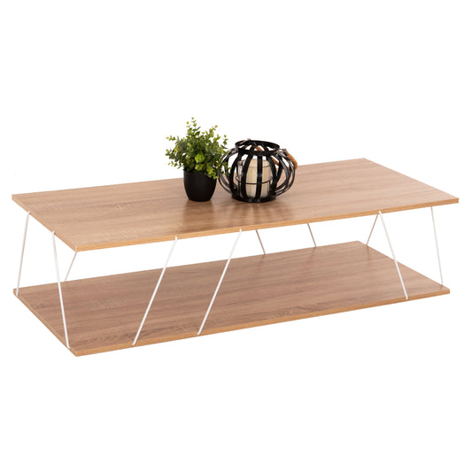 COFFEE TABLE TARS HM8927.14 SONOMA MELAMINE-WHITE METAL RODS 120Χ50Χ30Hcm. image 1