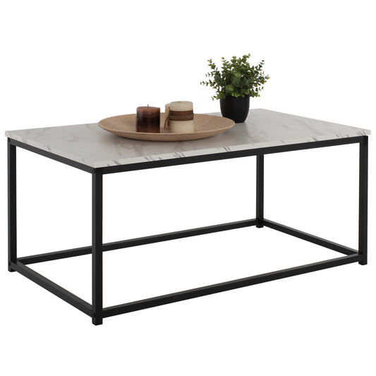 COFFEE TABLE SAFFRON HM8975.12 MELAMINE WHITE MARBLE LOOK 95x55x43Hcm. image 1