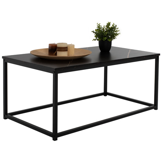 COFFEE TABLE SAFFRON HM8975.13 MELAMINE BLACK MARBLE LOOK 95Χ55Χ43Hcm. image 1