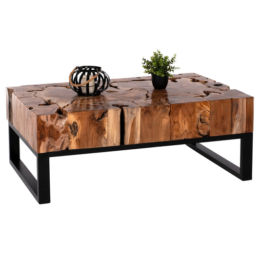 COFFEE TABLE PIEN HM9355 RECTANGULAR SOLID TEAK NATURAL 120X70X48H image 1