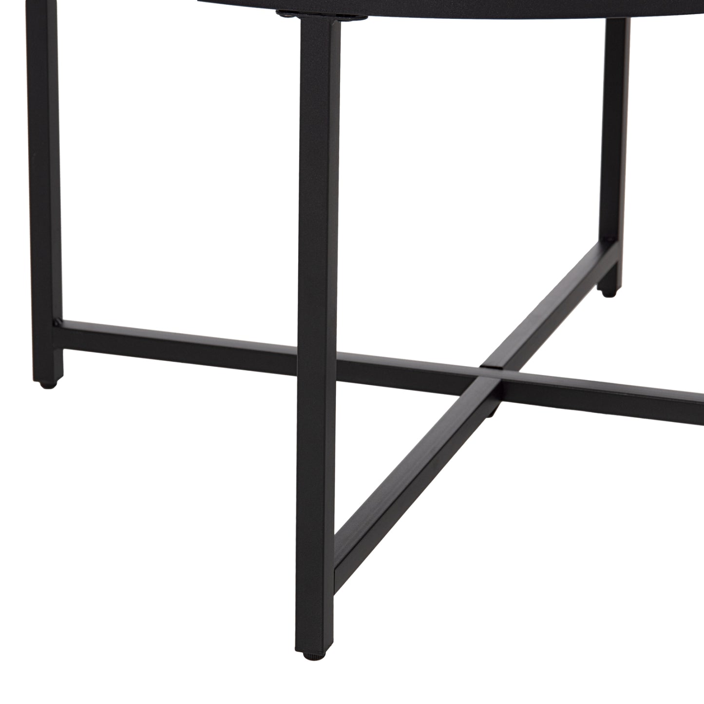 Кафе маса с черен мраморен плот и метални крака Φ80x48,5Hcm