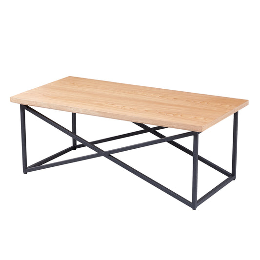 COFFEE TABLE HM9469.01 WITH WOOD VENEER IN NATURAL&RUSTIC STYLE COLOR 120x60x45,5Hcm. image 1