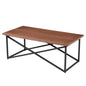 COFFEE TABLE HM9469.02 MDF WITH WALNUT WOOD VENEER TOP-BLACK METAL BASE 120x60x45,5Hcm. image 1