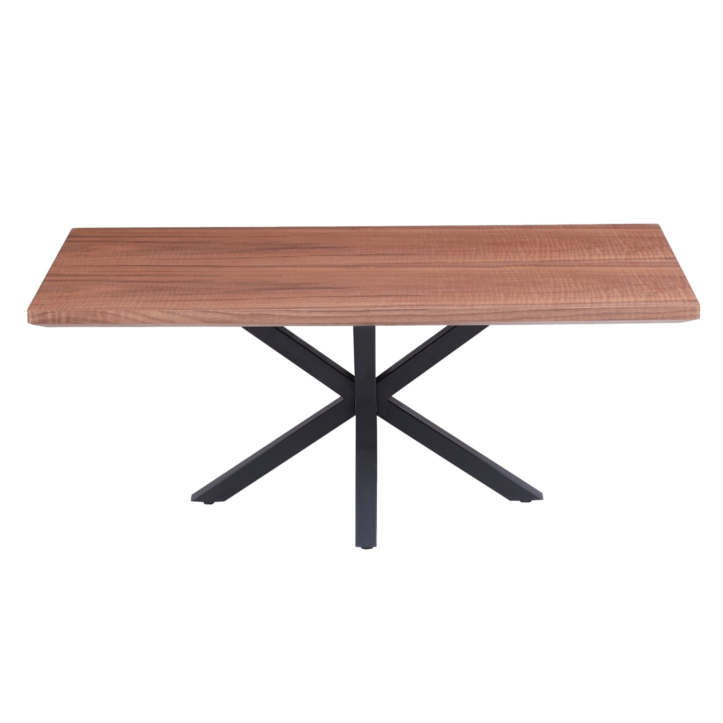 Кафе маса с MDF плот и черна метална основа 120x60x45.5Hcm