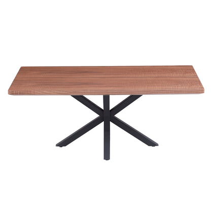Кафе маса с MDF плот и черна метална основа 120x60x45.5Hcm