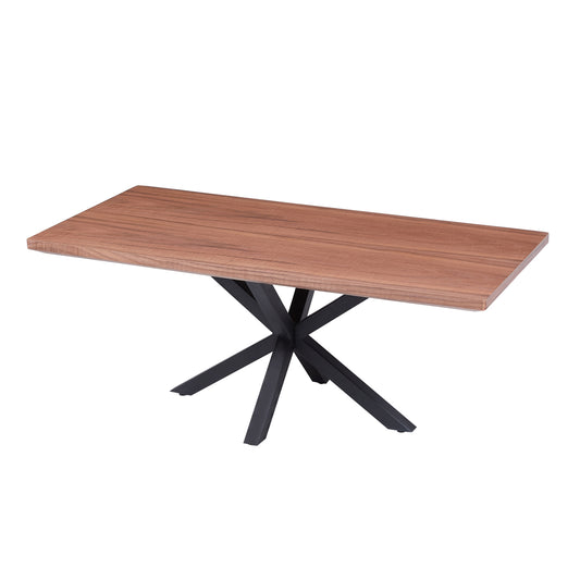 COFFEE TABLE HM9470.02 MDF WITH WALNUT VENEER TOP-BLACK METAL BASE 120x60x45.5Hcm. image 1