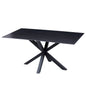 COFFEE TABLE HM9470.04 BLACK MARBLE SINTERED STONE TOP-BLACK METAL BASE 120x60x45,5Hcm. image 1