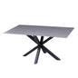 COFFEE TABLE HM9470.05 GREY MARBLE SINTERED STONE TOP-BLACK METAL BASE 120x60x45,5Hcm. image 1