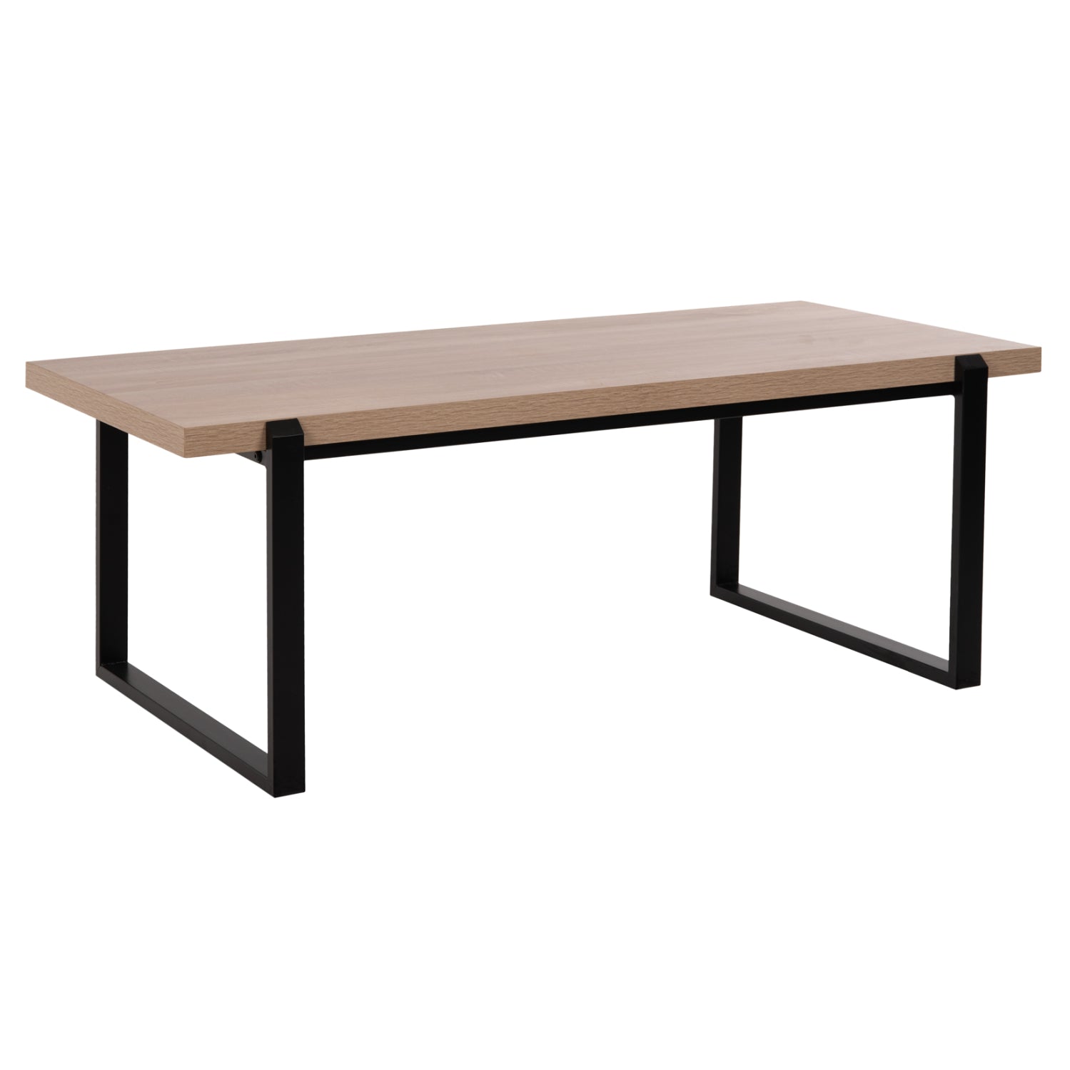 COFFEE TABLE SHABEN HM9585.03 MDF IN SONOMA TABLETOP-BLACK METAL BASE 120x60X46Hcm. image 1