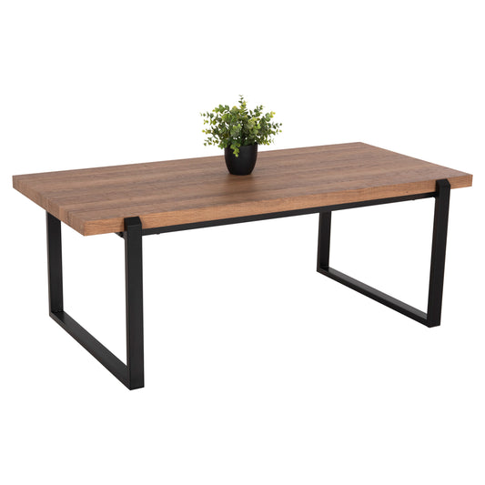 COFFEE TABLE SHABEN HM9585.04 MDF IN WALNUT TABLETOP-BLACK METAL BASE 120x56X45Hcm. image 1