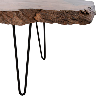 Масичка за кафе Глейз от тиково дърво с метални крака 110x60x48Hcm