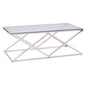 COFFEE TABLE HOLLAND HM8624.01 WITH GLASS AND CHROME BASE 120X60Χ45 EK. image 1