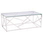 COFFEE TABLE JANA WITH GLASS AND CHROME BASE 120X60X45Hcm.HM8617.01 image 1