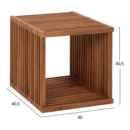 Секционна маса Cube от тиково дърво за всекидневна