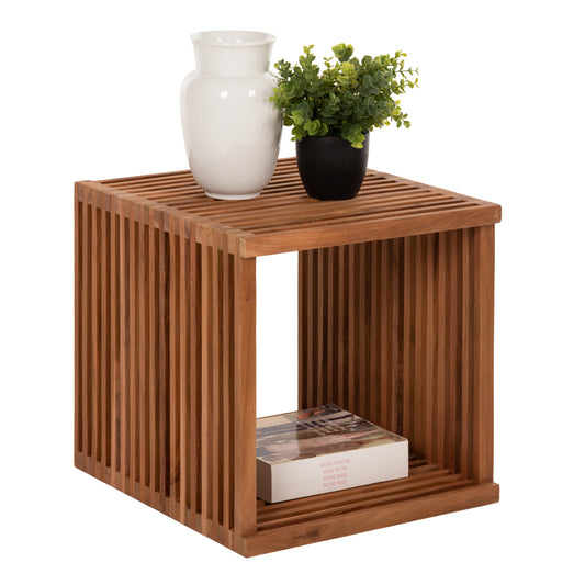 SIDE TABLE CUBE 1-PIECE MADE OF TEAK WOOD HM9482 40x40,5x40,5H cm. image 1