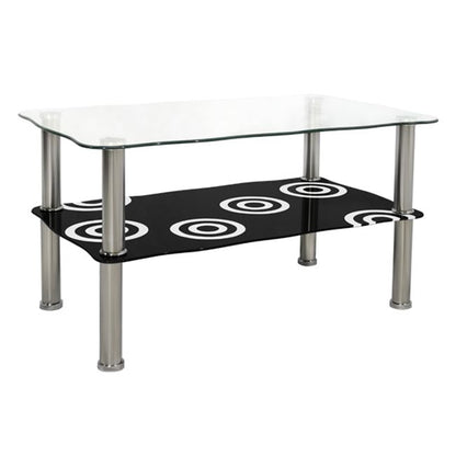 Glass Coffee Table GRABES with chromed legs HM0087 75x45x41cm image 1