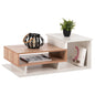 COFFEE TABLE ROSAMUND HM8868.11 MELAMINE IN WHITE & NATURAL 90x50x24,5-35Hcm. image 1