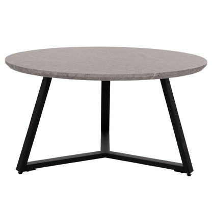 Кръгла Маса За Кафе Сив Мрамор И Метална Основа Φ80x42Hcm