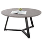COFFEE TABLE ROUND HM9586.02 MDF GREY MARBLE-BLACK TEXTURED METAL BASE Φ80x42Hcm. image 1
