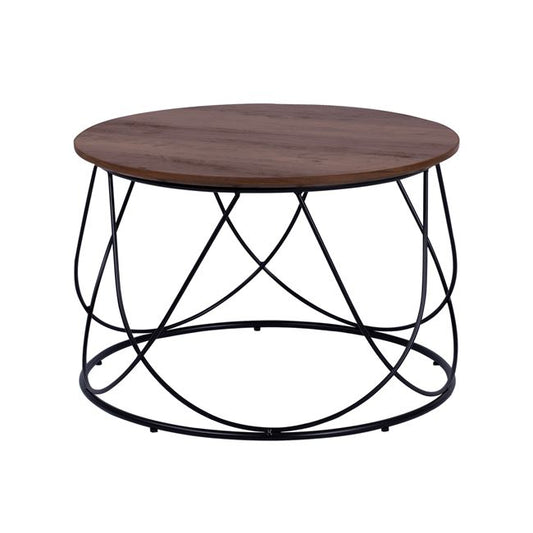 Coffee Table Round MDF TOP with metallic base Φ60x40Ηcm.HM8604 image 1