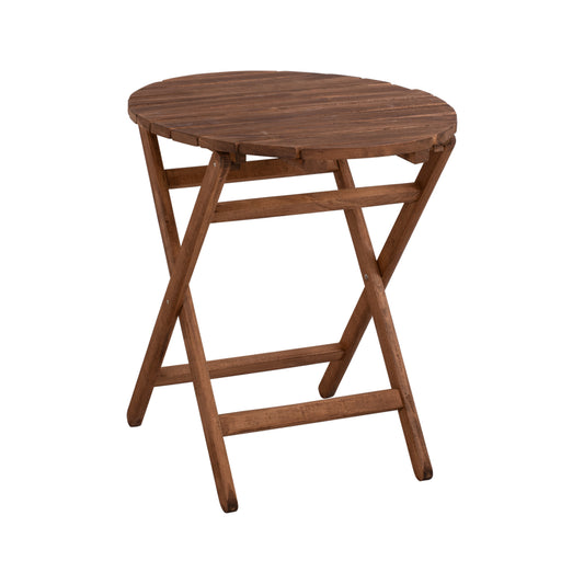 Director's Chair Limnos Round 70cm solid oak wood Walnut HM5654.01 image 1