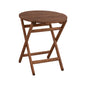 Director's Chair Limnos Round 70cm solid oak wood Walnut HM5654.01 image 1