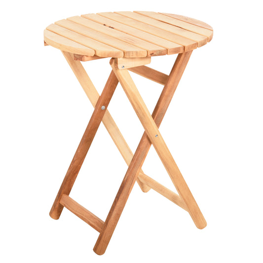 DIRECTOR'S ROUND TABLE LIMNOS HM5653.02 BEECH WOOD IMPREGNATION IN NATURAL Φ60Χ76Hcm. image 1