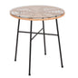 DINING TABLE ROUND ALLEGRA HM5535.11 BLACK METAL-P.E. RATTAN IN NATURAL Φ70x74Hcm. image 1