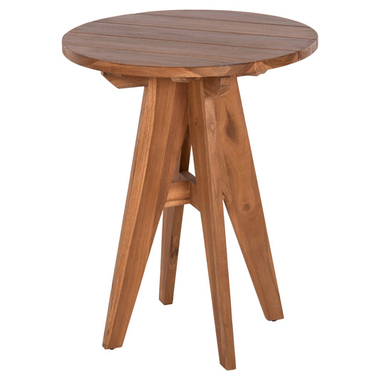 OUTDOOR ROUND TABLE LEO HM9859.11 SOLID TEAK WOOD IN NATURAL Φ60x75Hcm. image 1