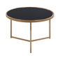 Round Table Francesco HM8607 with glass surface and metallic frame image 1