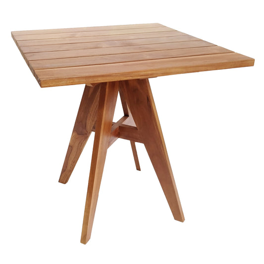 OUTDOOR SQUARE DINING TABLE LEO HM9918 TEAK WOOD 70x70x75Hcm. image 1