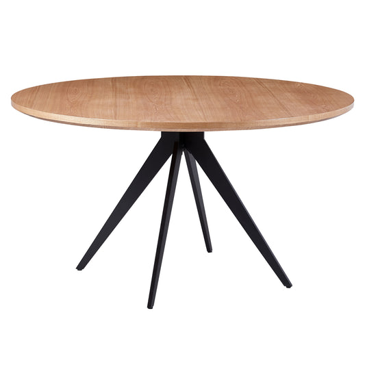 DINING TABLE GRIPPEN HM9452.03 ROUND WITH ASHTREE VENEER IN NATURAL&RUSTIC STYLE Φ140x75Hcm. image 1