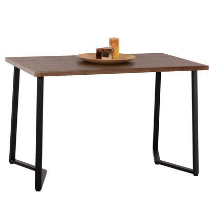 DINING TABLE JAY HM9531 WALNUT COLORED MDF-BLACK METAL LEGS 120x70x76Hcm. image 1