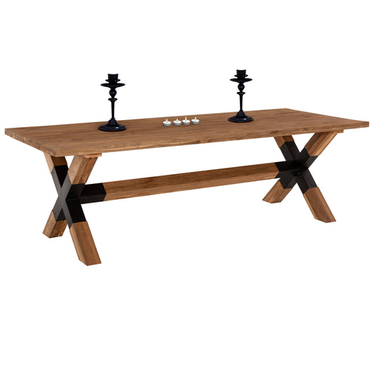DINING TABLE KATTE HM9557 SOLID RECYCLED TEAK WOOD-LEGS WITH METAL 250x100x78Hcm. image 1