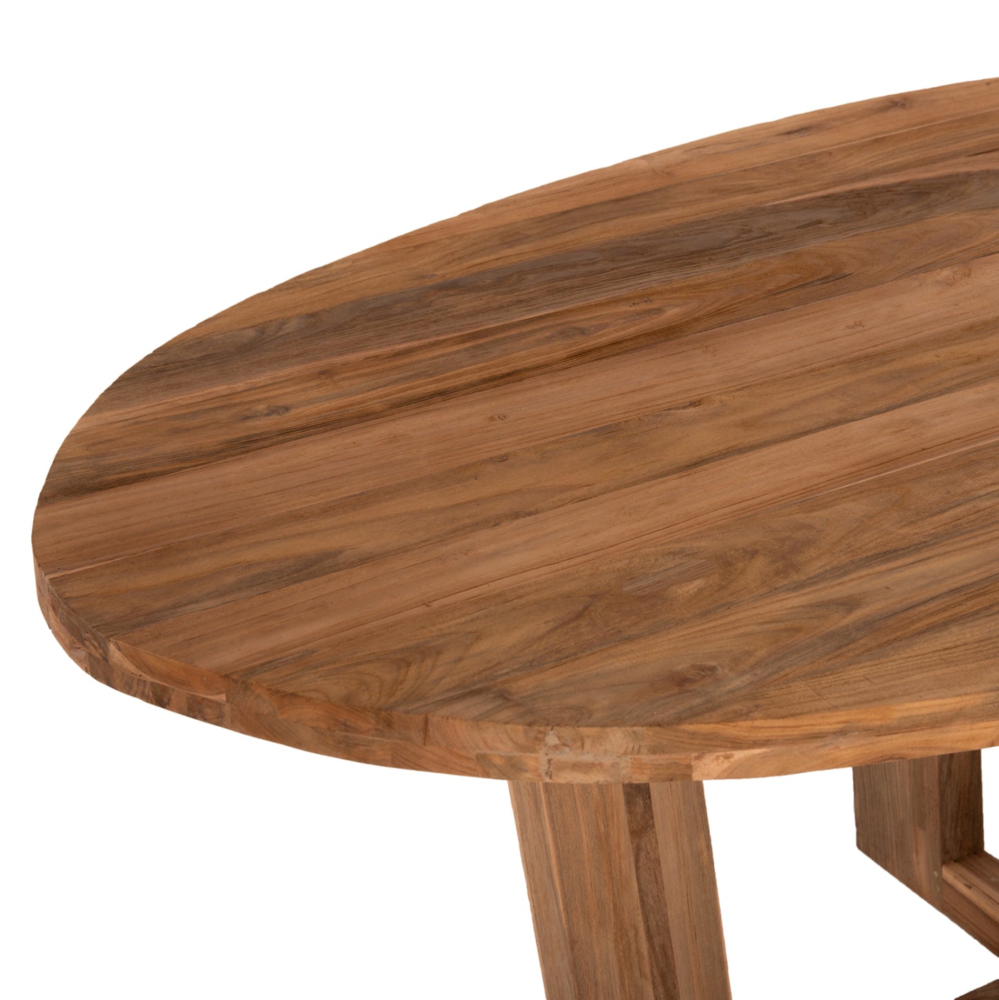 Овална маса за хранене CARIB от рециклиран тиков дървен материал 250x110x78Hcm