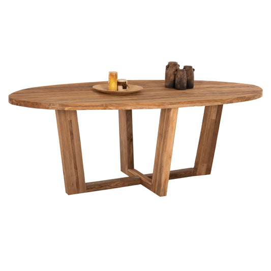DINING TABLE CARIB HM9560 OVAL RECYCLED TEAK IN NATURAL 250x110x78Hcm. image 1