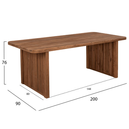 Трапезна Маса Бонтанг от Реконструиран Тик 200x90x76Hcm