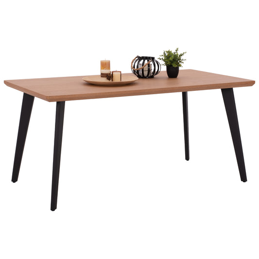 DINING TABLE VALEN HM9301.01 MDF TOP OAK WOOD VENEER RUSTIC STYLE 40MM THICK 160x90x75Hcm. image 1