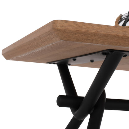 Трапезна Маса Манди с MDF Плотове и Метални Ноги 140x80x75H