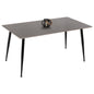 DINING TABLE TOM HM8588.01 SINTERED STONE TABLETOP IN GREY MARBLE LOOK-BLACK METAL LEGS 160x90x76Hcm. image 1