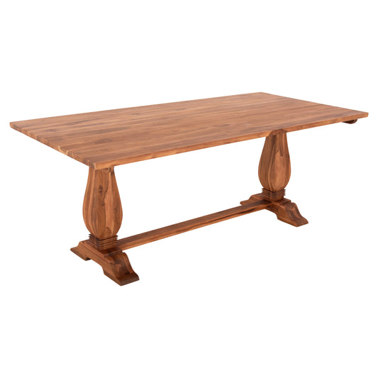 DINING TABLE GUIN HM9463.01 TEAK WOOD CARVED LEGS 200x100x78Hcm. image 1
