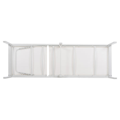 ALUMINUM SUNBED THATCHER HM5983.01 WHITE FRAME & TEXTILENE 196,5x64,5x92Hcm.